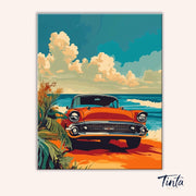 Retro Seaside paint by numbers kit