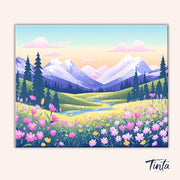 Mountain Meadow Bloom paint by numbers kit