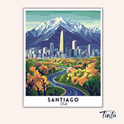 Santiago - Travel Poster paint by numbers kit