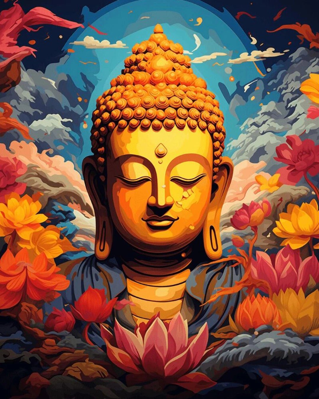 Buddhist Haven paint by numbers kit