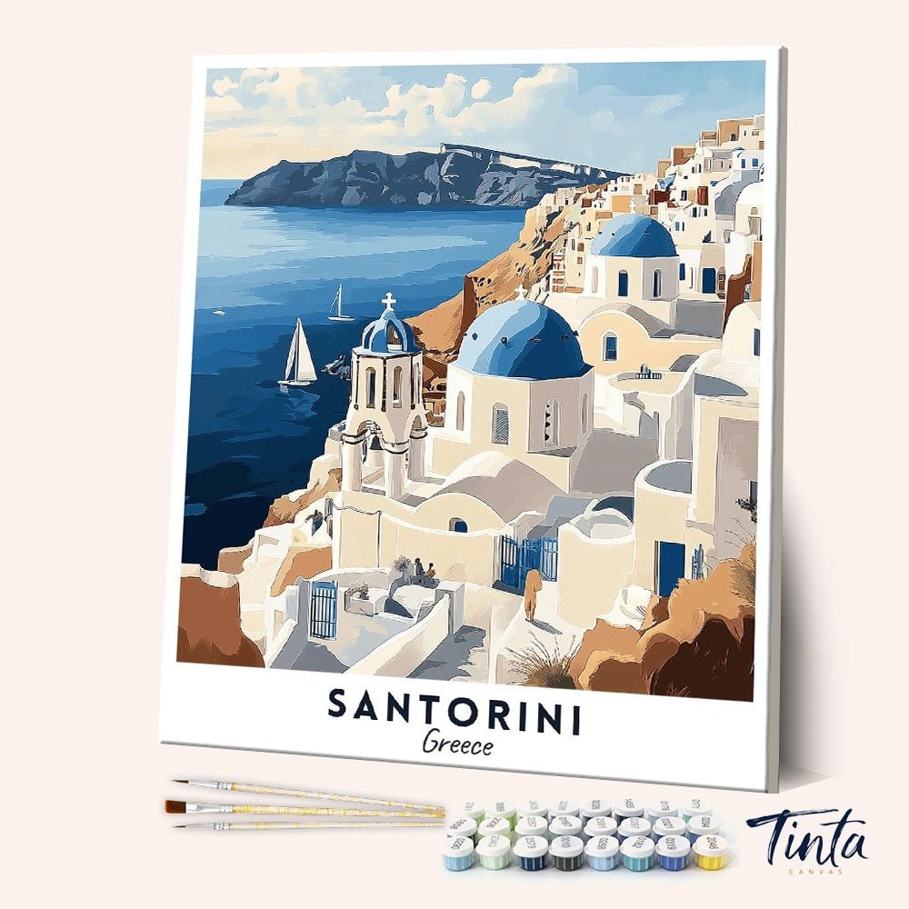 Santorini - Póster de viaje