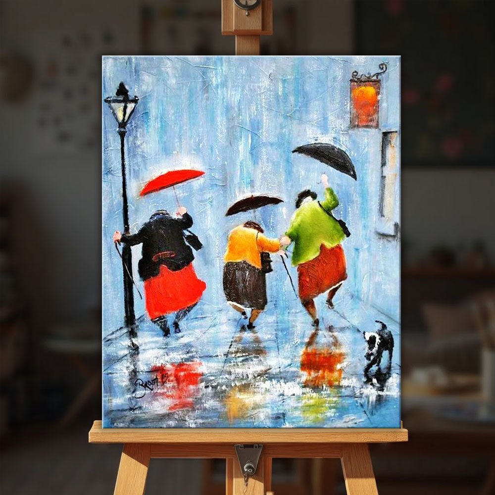 Old Friends Enjoy Rain paint by numbers kit
