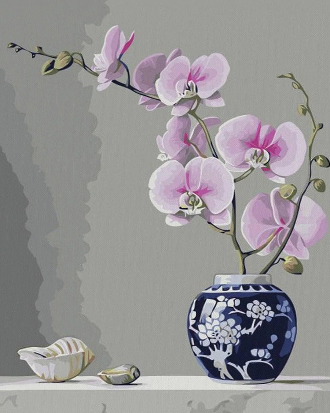 Orchid Flower in a Vase paint by numbers kit