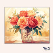 Rose Vase paint by numbers kit