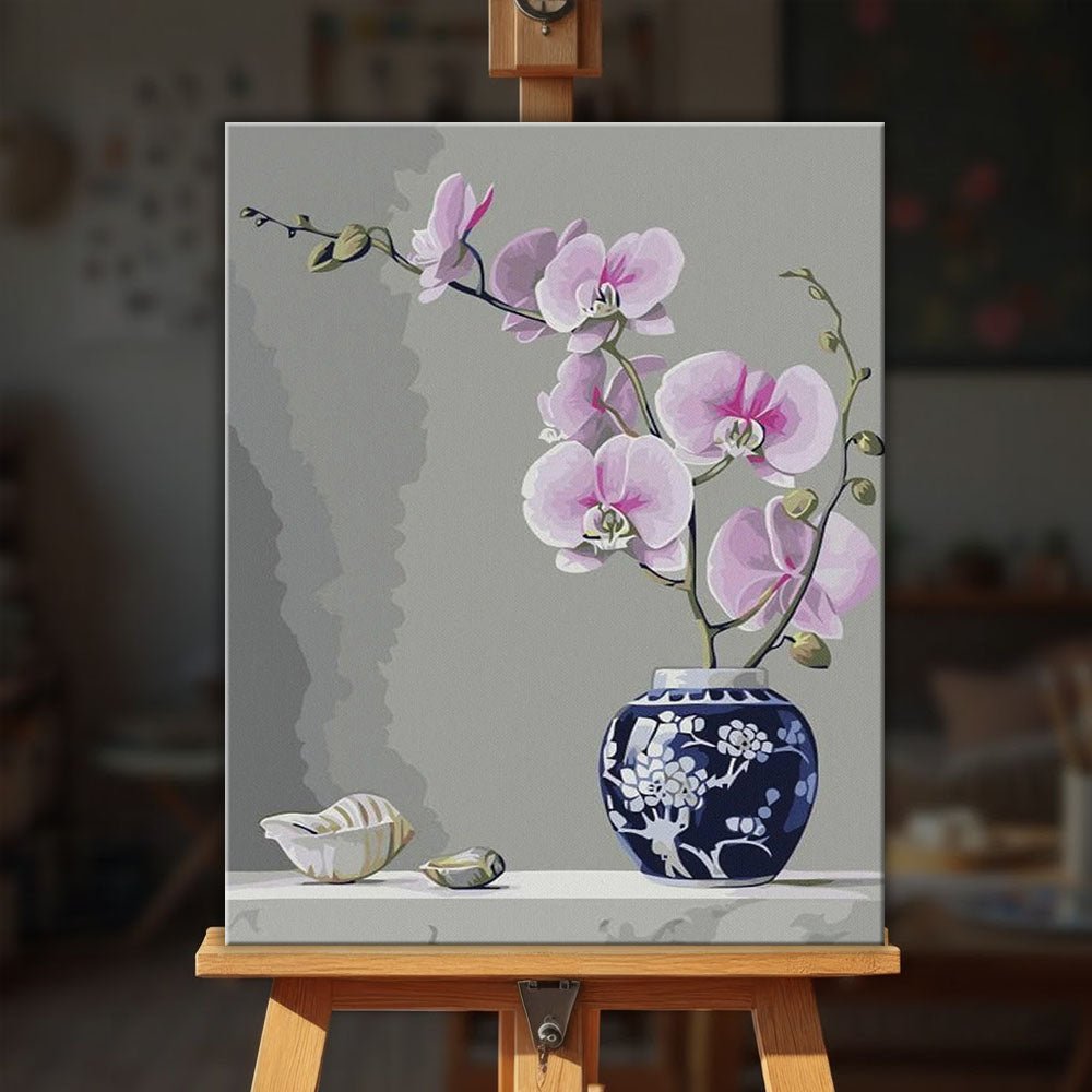 Orchid Flower in a Vase paint by numbers kit