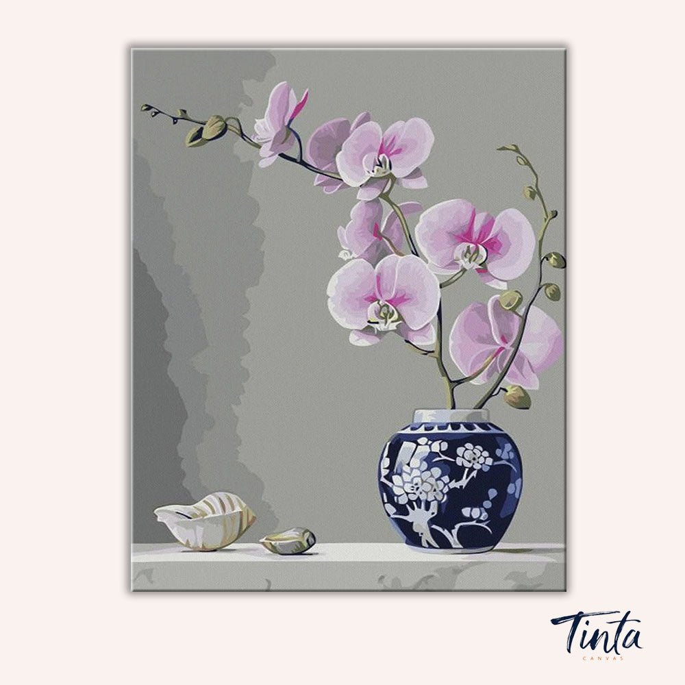 Orchid Flower in a Vase paint by numbers kit