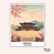 Seoul - Travel Poster paint by numbers kit