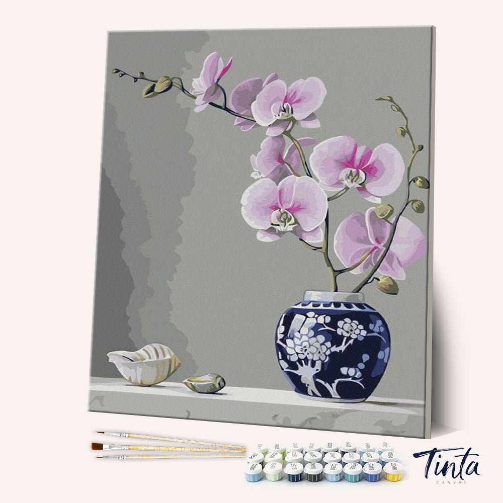 Orchid Flower in a Vase paint by numbers kit