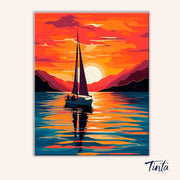 Sunset Sail paint by numbers kit
