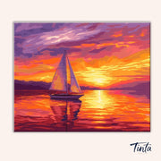 Violet Sunset Sail paint by numbers kit