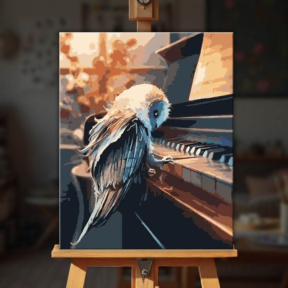 Owl Playing Piano paint by numbers kit