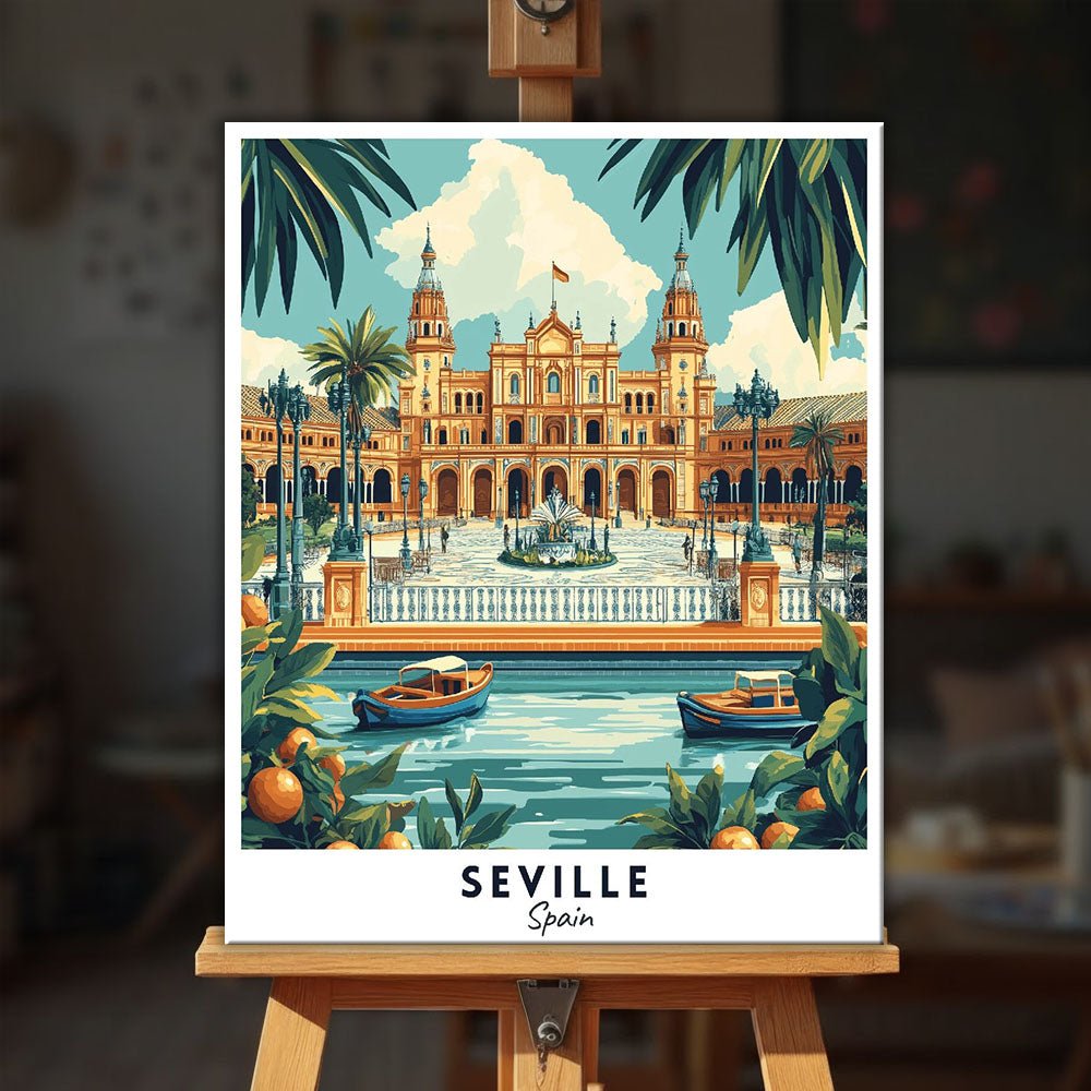 Seville - Travel Poster paint by numbers kit
