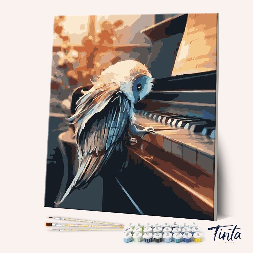 Owl Playing Piano paint by numbers kit