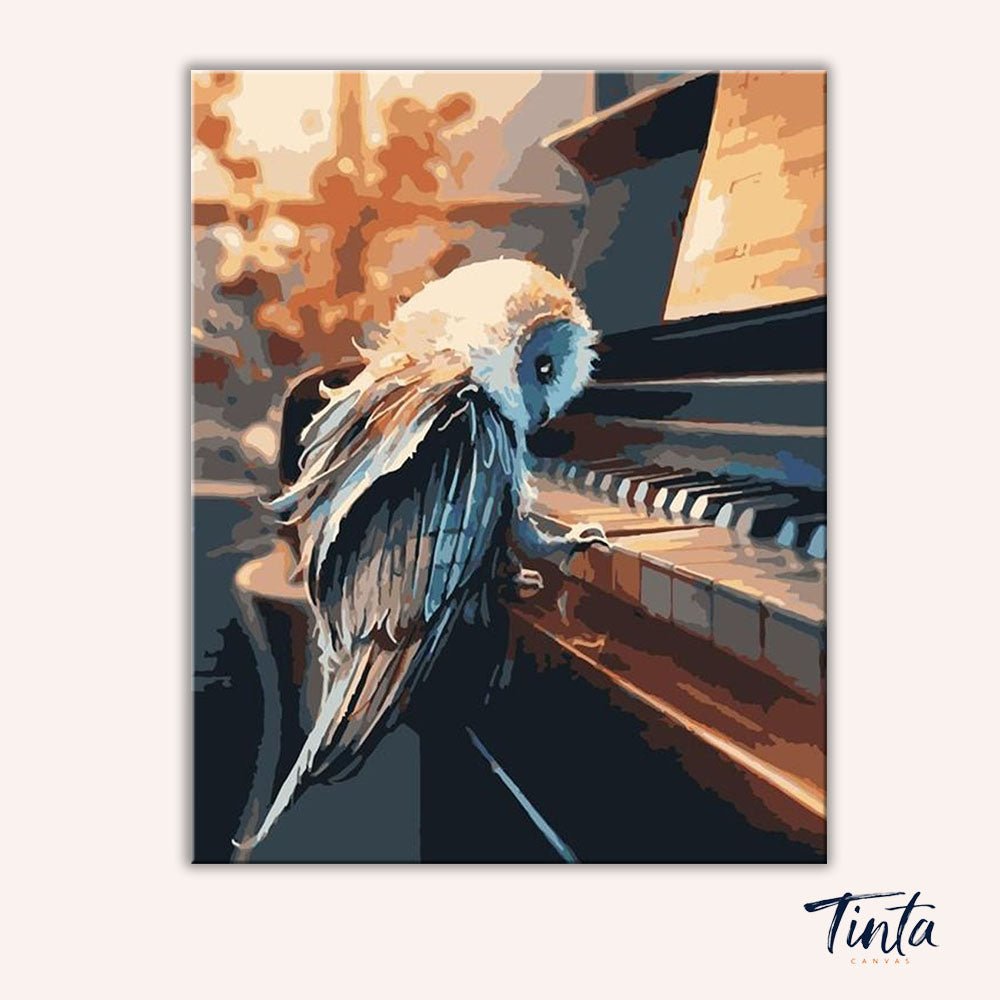 Owl Playing Piano paint by numbers kit