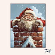 Santa in the Chimney paint by numbers kit