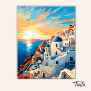 Santorini Sunsets paint by numbers kit