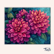 Scarlet Dahlias paint by numbers kit