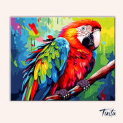 Vivid Macaw paint by numbers kit