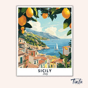 Sicily - Travel Poster paint by numbers kit