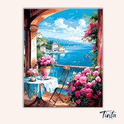 Seaside Bloom View paint by numbers kit