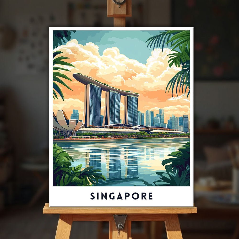 Singapore - Travel Poster paint by numbers kit