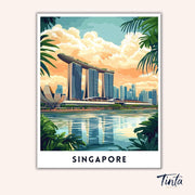 Singapore - Travel Poster paint by numbers kit