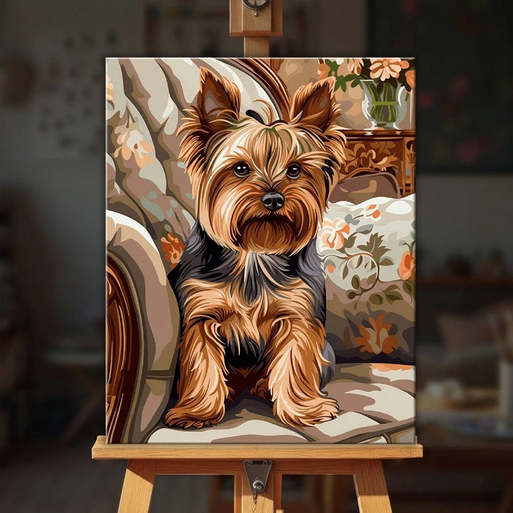 Seated Yorkie paint by numbers kit