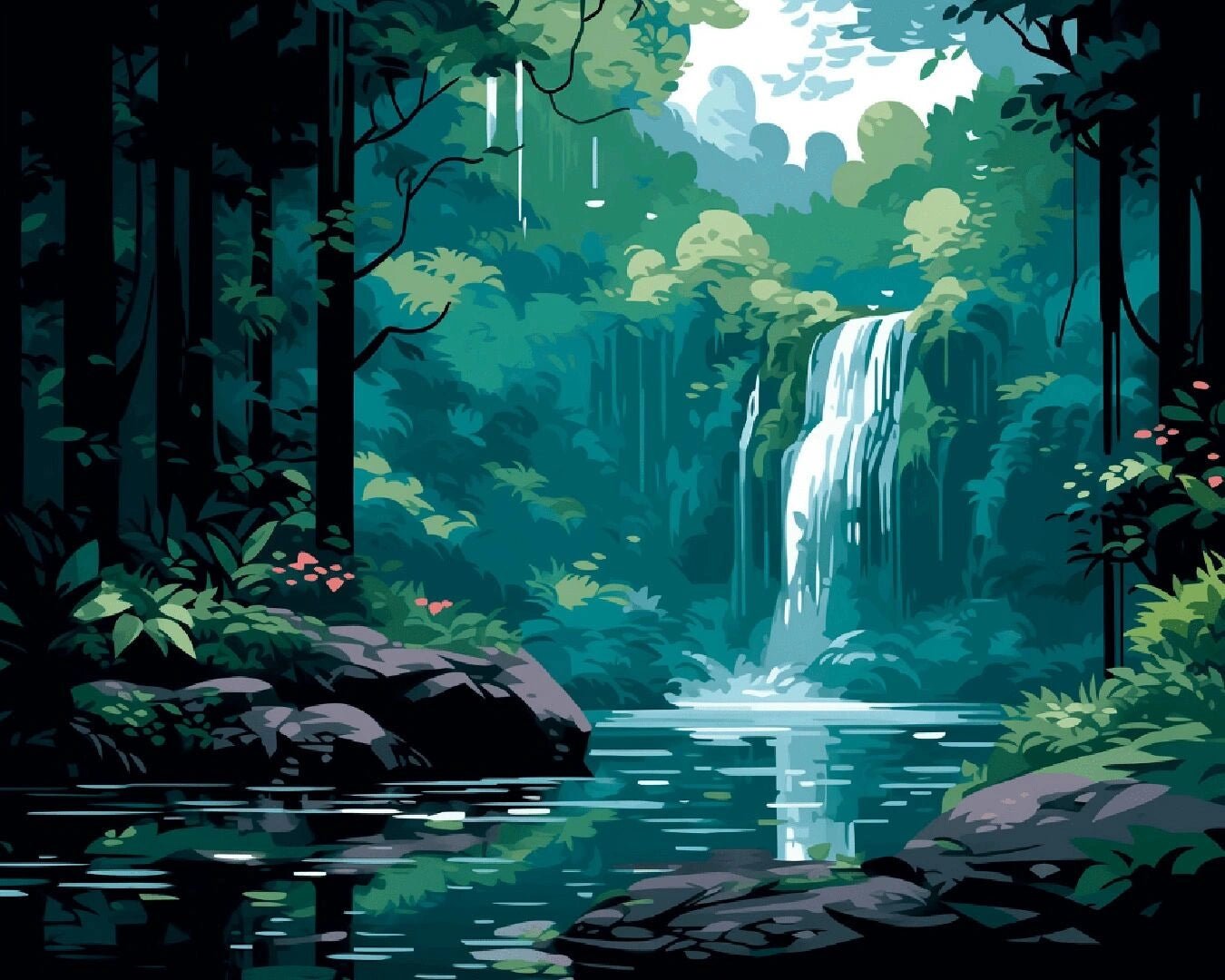 Forest Falls paint by numbers kit
