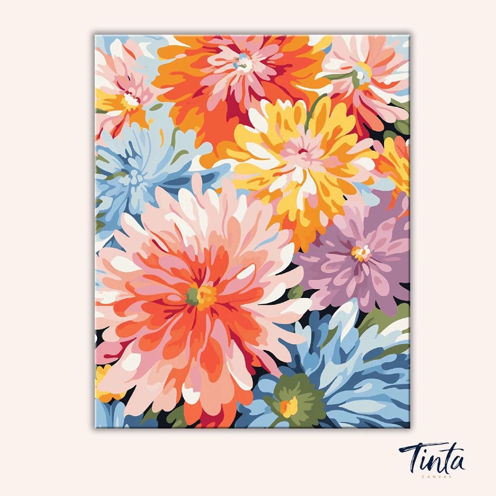 Floral Riot paint by numbers kit