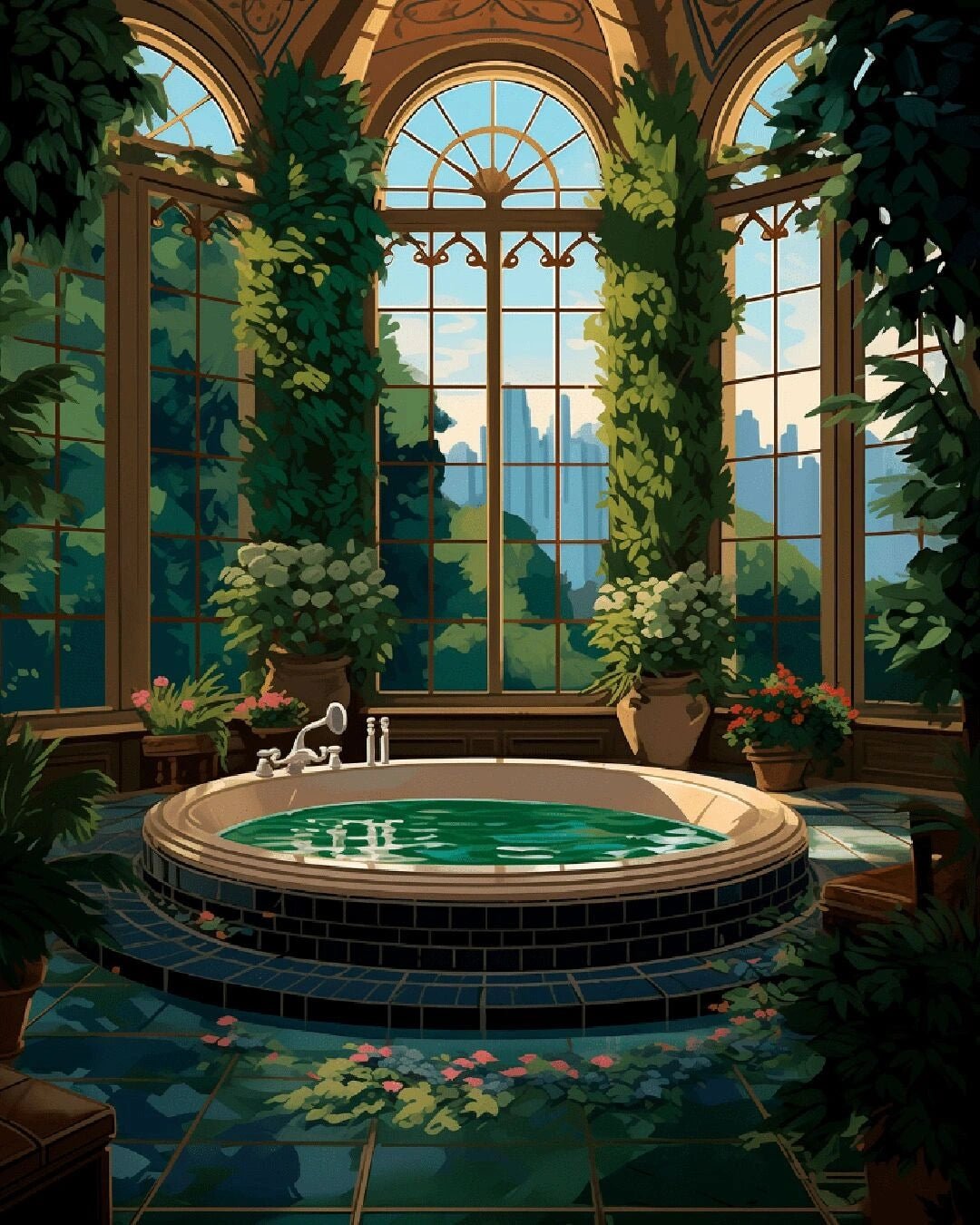 Greenhouse Bath paint by numbers kit