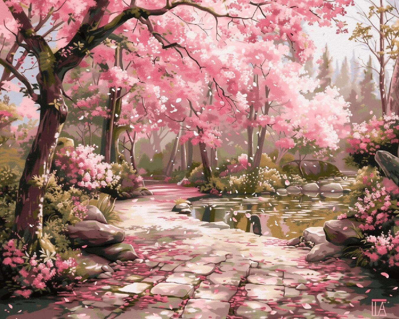 Blossom Path paint by numbers kit