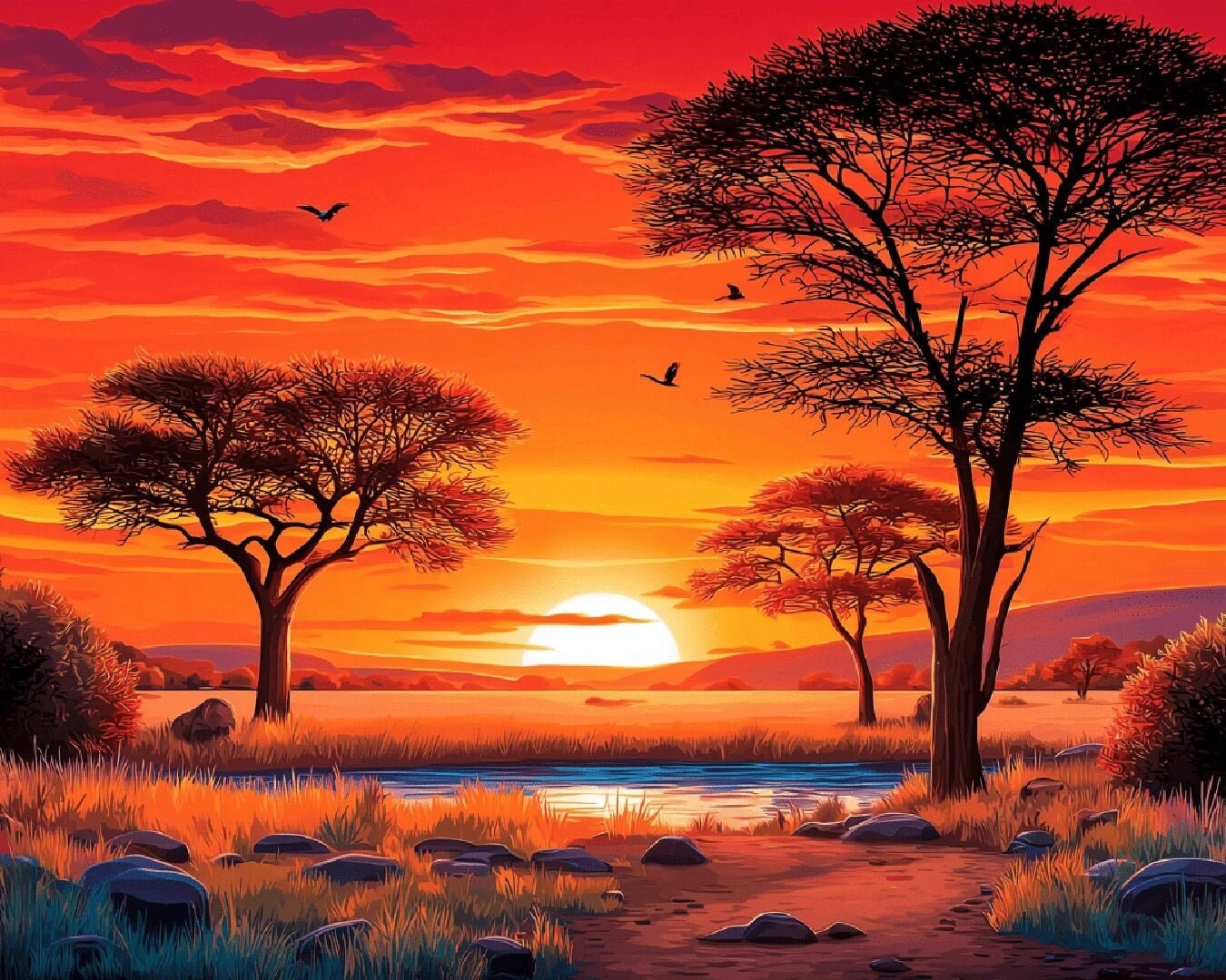 Serengeti National Park paint by numbers kit