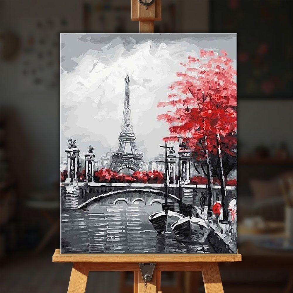 Paris River Landscape paint by numbers kit