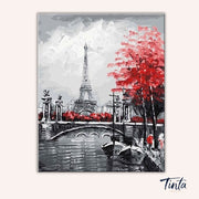 Paris River Landscape paint by numbers kit