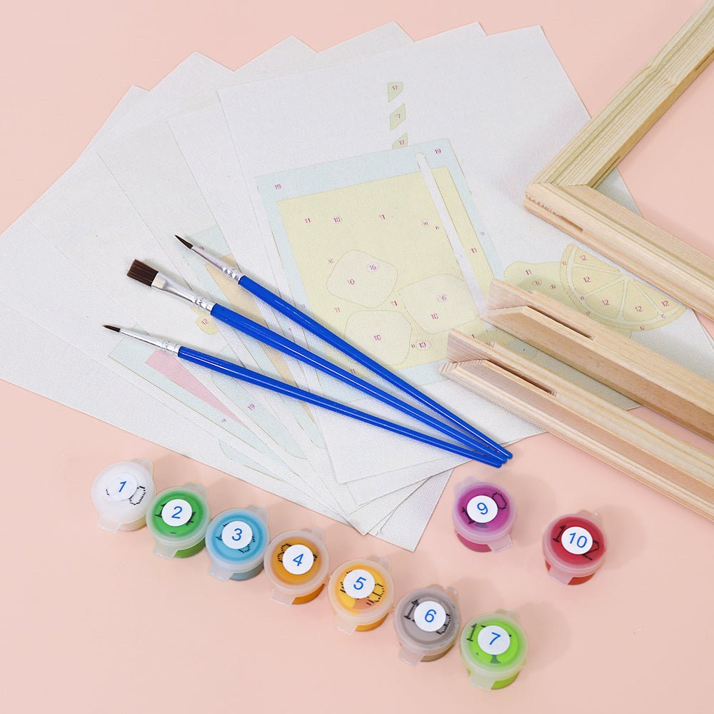 Sunny Sip Collection - Mini Paint by Numbers Kit (6 Pieces) paint by numbers kit