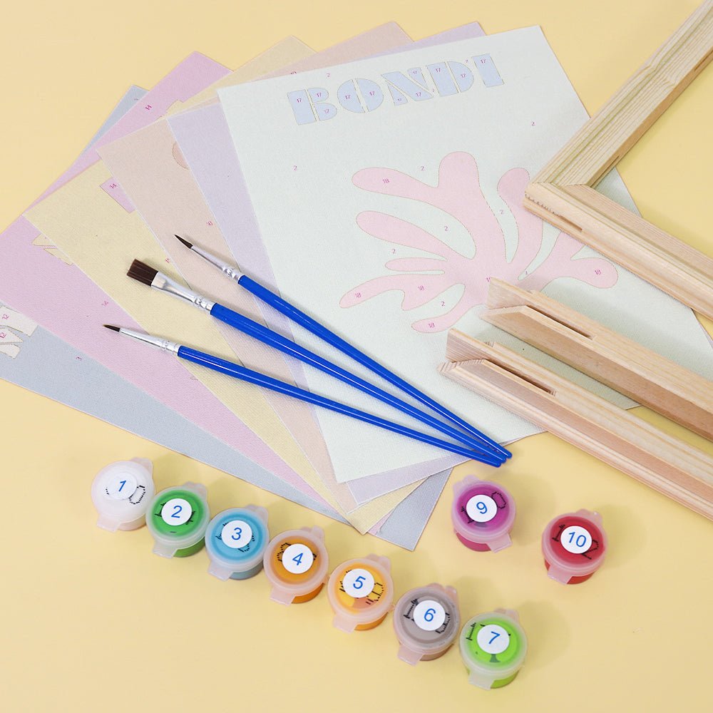 Island Icons Escape - Mini Paint by Numbers Kit (6 Pieces) paint by numbers kit
