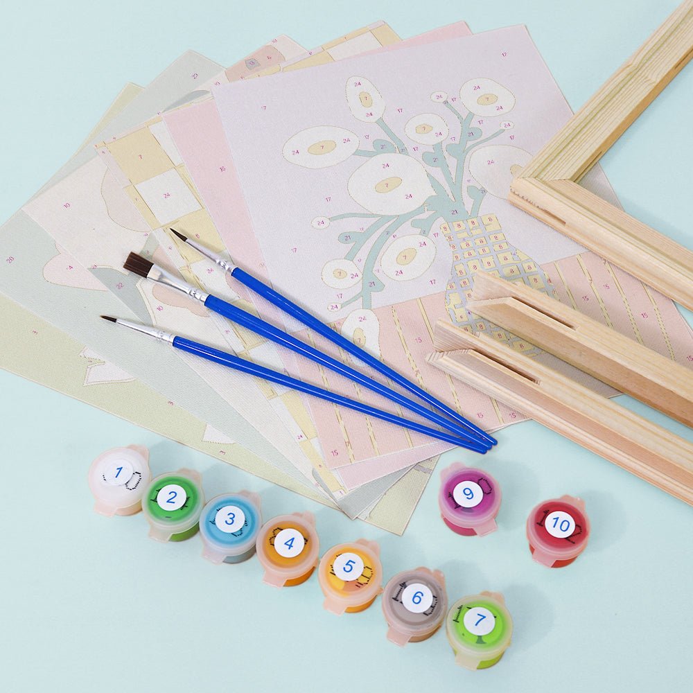 Modern Bloom Gallery - Mini Paint by Numbers Kit (6 Pieces) paint by numbers kit