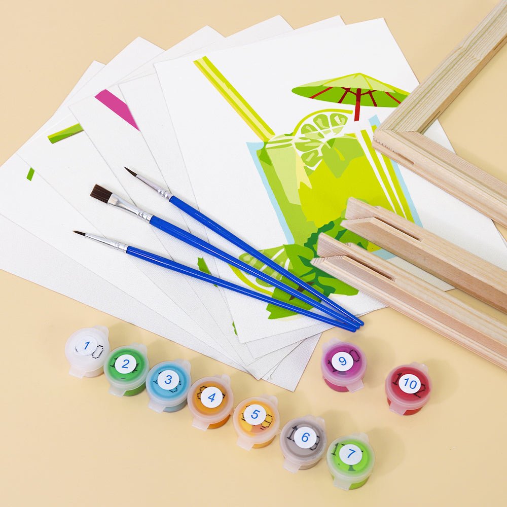 Fresh Juice - Mini Paint by Numbers Kit (6 Pieces) paint by numbers kit