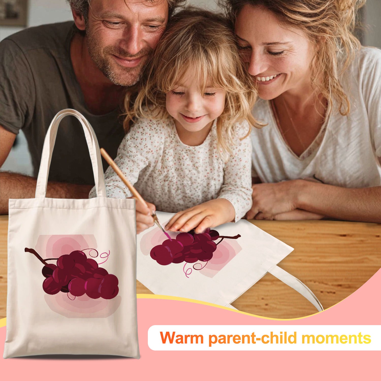 Velvet Grapes Carry Bag paint by numbers kit