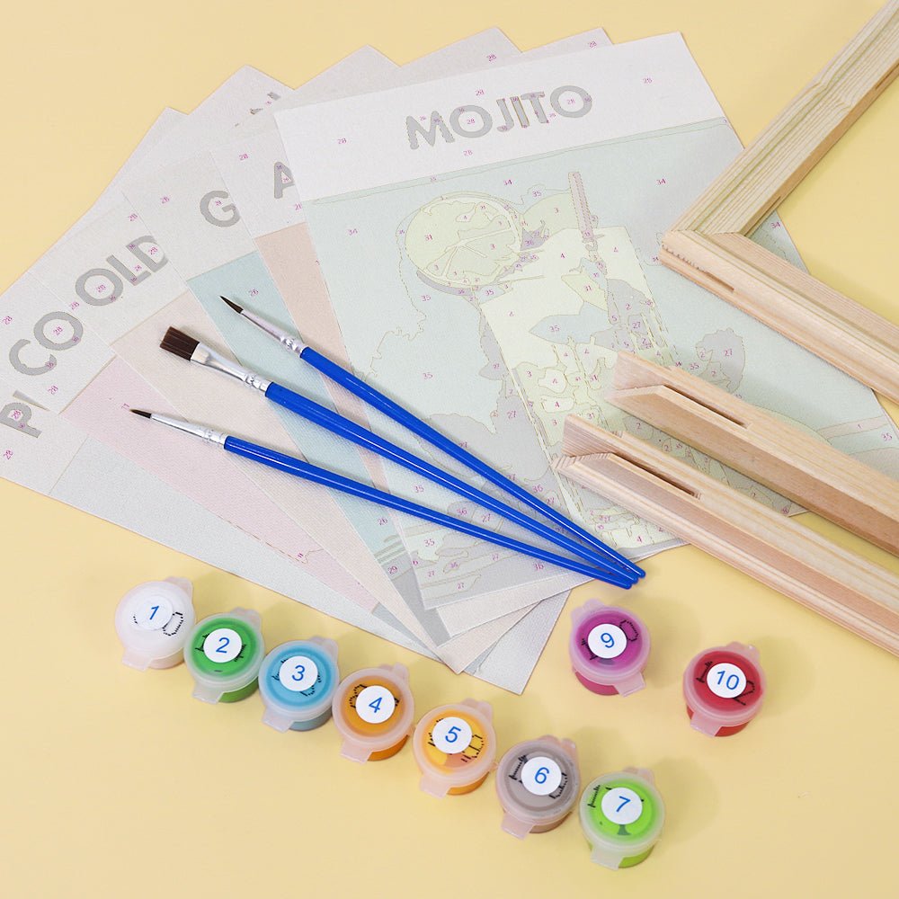 Classic Cocktail Moments - Mini Paint by Numbers Kit (6 Pieces) paint by numbers kit