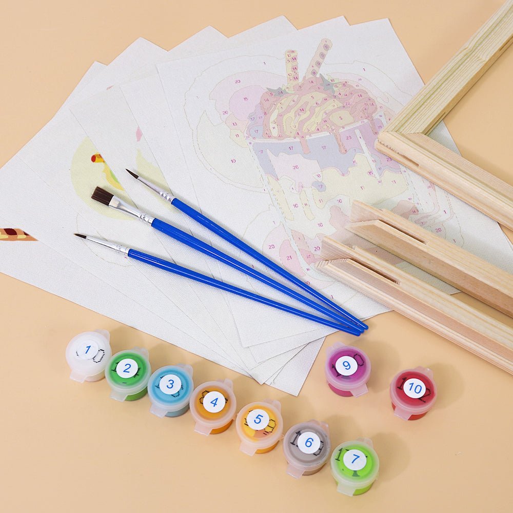 Sweet Sundae Sips - Mini Paint by Numbers Kit (6 Pieces) paint by numbers kit