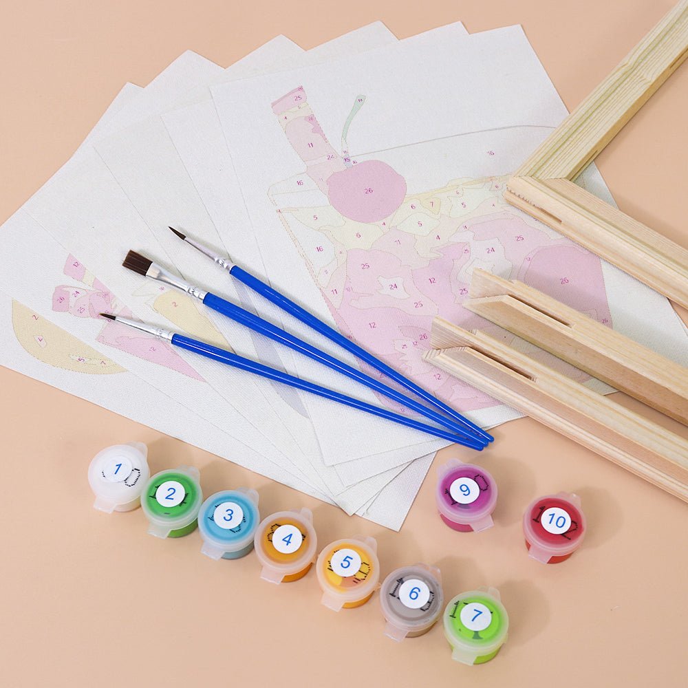 Pastel Drink Dreams - Mini Paint by Numbers Kit (6 Pieces) paint by numbers kit