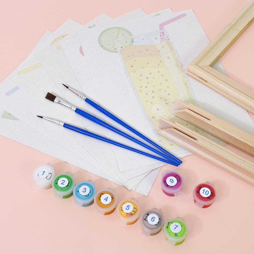 Colorful Juice Bar - Mini Paint by Numbers Kit (6 Pieces) paint by numbers kit