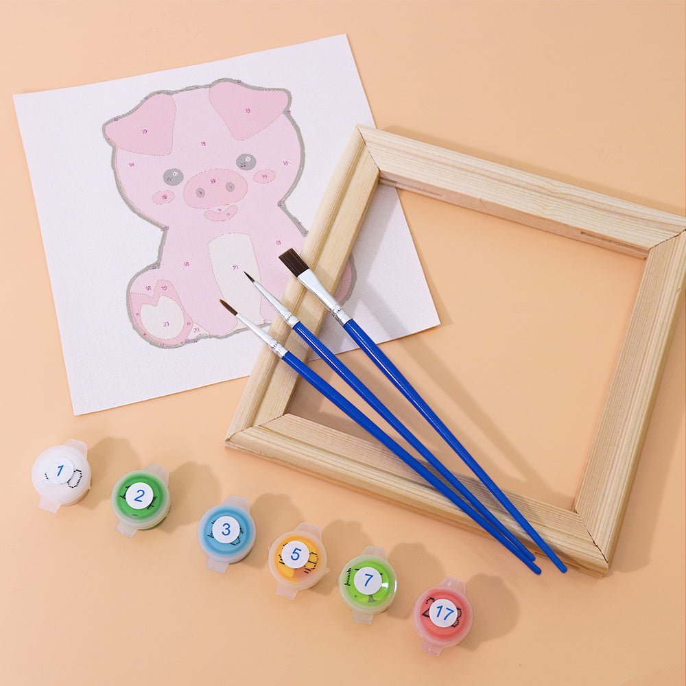 Tiny Jungle Friends - Mini Paint by Numbers Kit (6 Pieces) paint by numbers kit