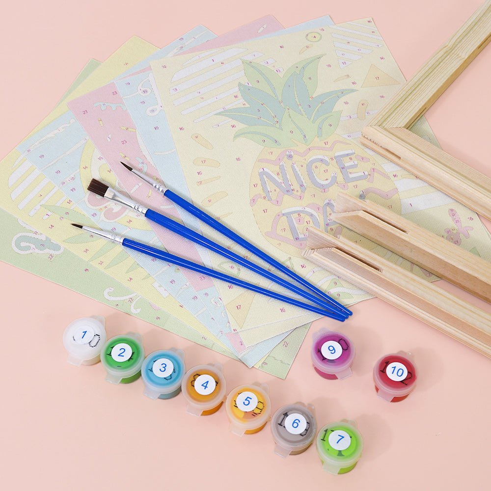 Good Vibes Summer Club - Mini Paint by Numbers Kit (6 Pieces) paint by numbers kit