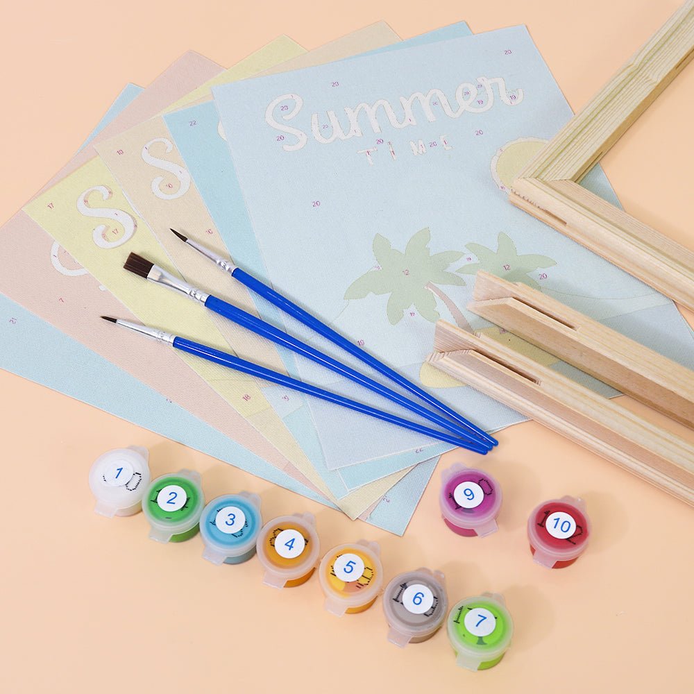 Sunshine Days Delight - Mini Paint by Numbers Kit (6 Pieces) paint by numbers kit