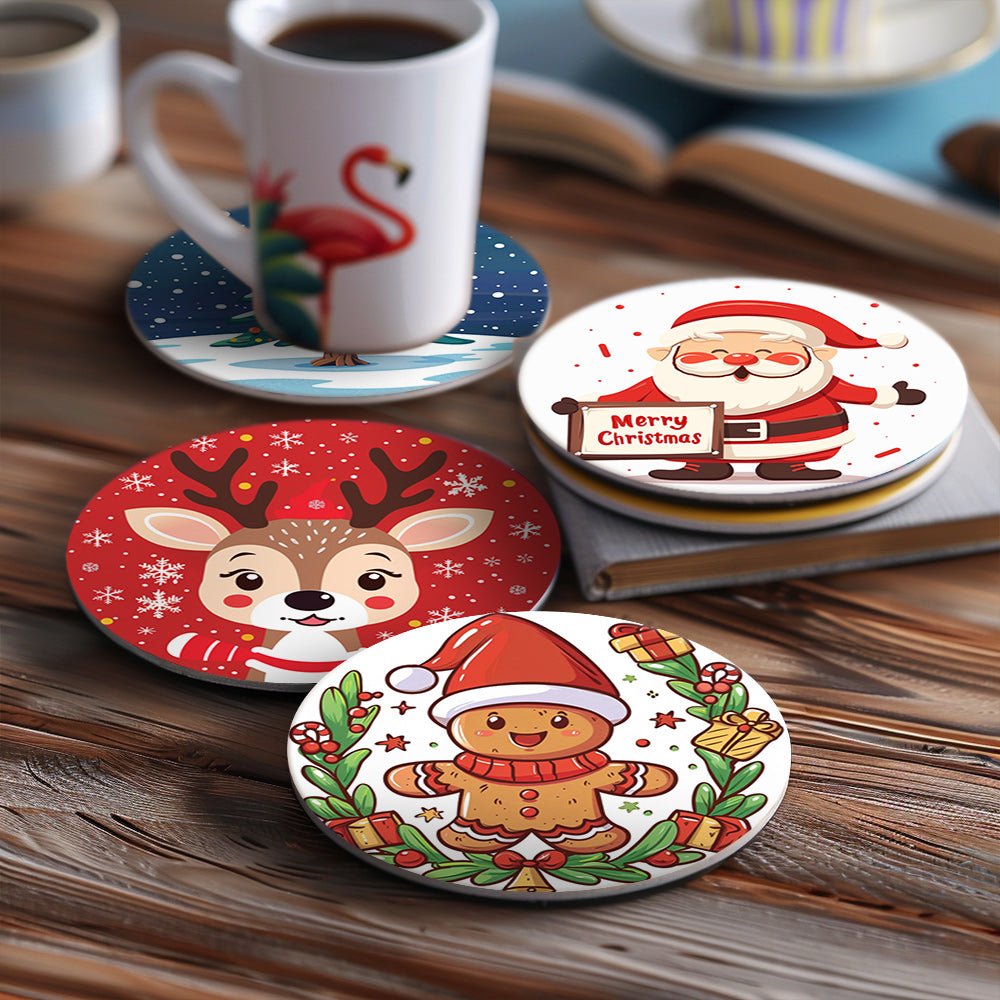Christmas Holiday Joy - Coasters Paint by Numbers Kit (6 Pieces) paint by numbers kit