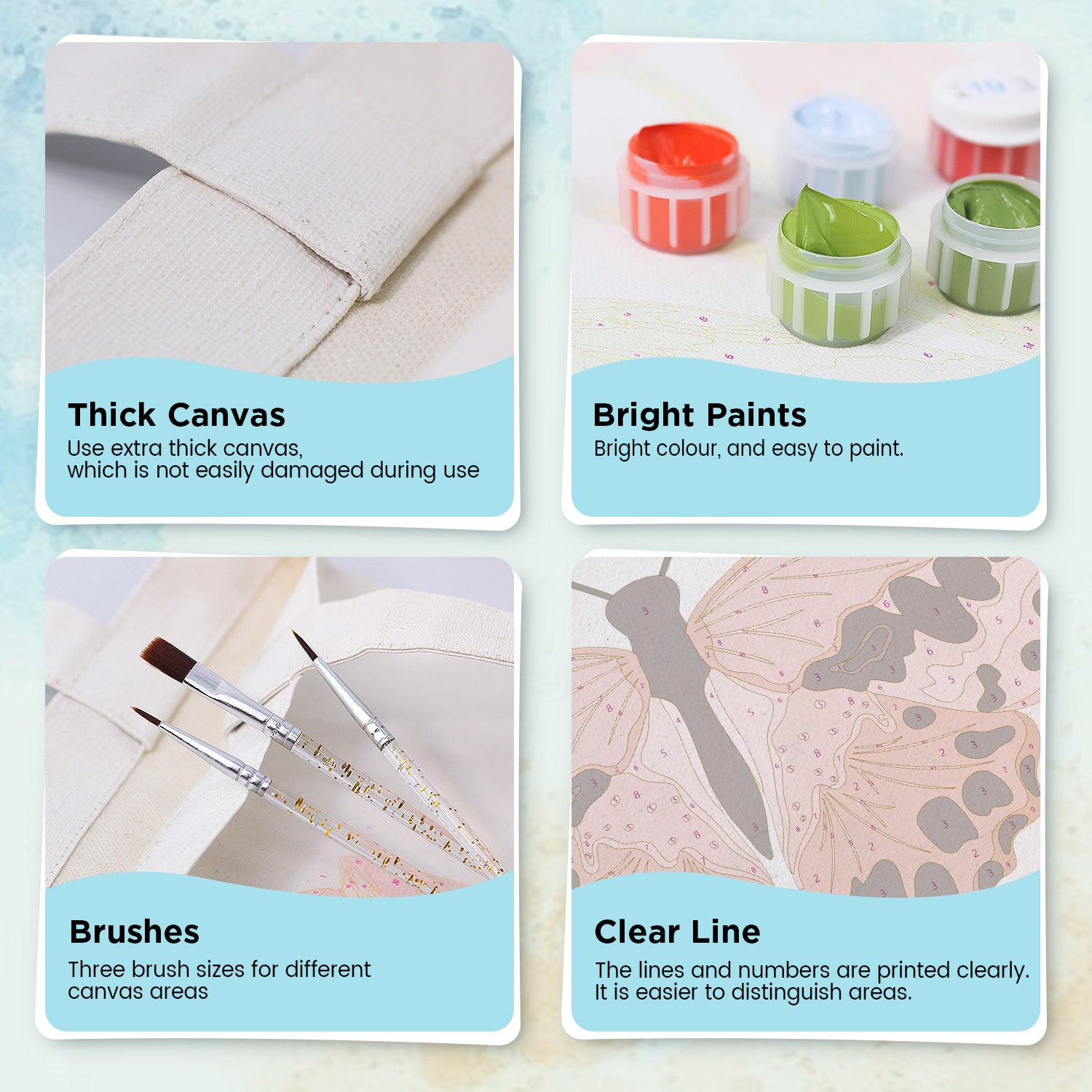 Coral Butterfly Carry Bag paint by numbers kit
