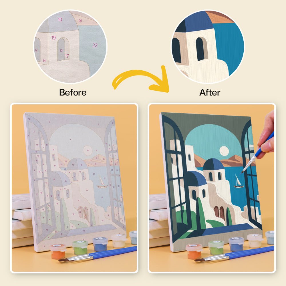Mediterranean Archways - Mini Paint by Numbers Kit (6 Pieces) paint by numbers kit