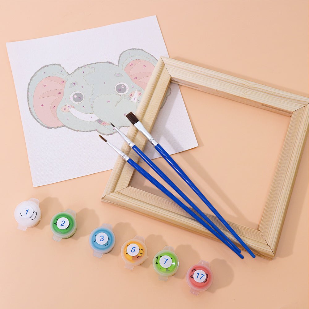 Happy Faces Animal Minis - Mini Paint by Numbers Kit (6 Pieces) paint by numbers kit